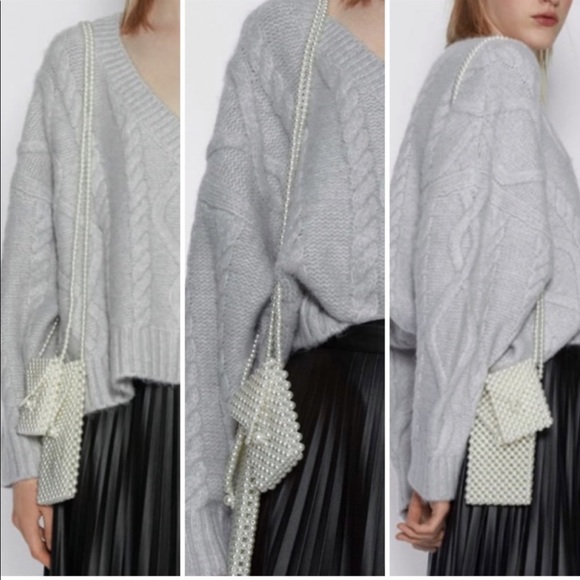 Zara pearl  beaded mini crossbody bag - Picture 2 of 13